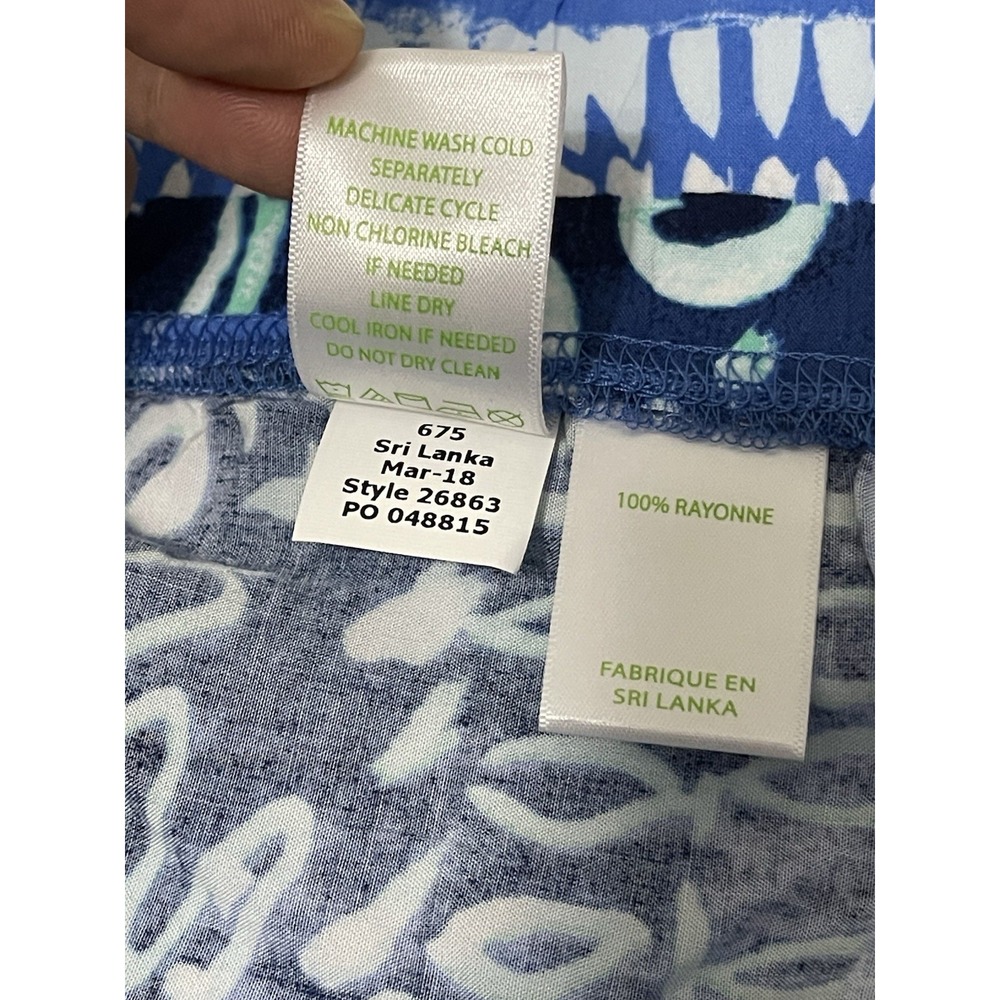 LILLY‎ PULITZER Bal Harbour Palazzo Pant Blue Patchwork Size LARGE - Picture 6 of 9